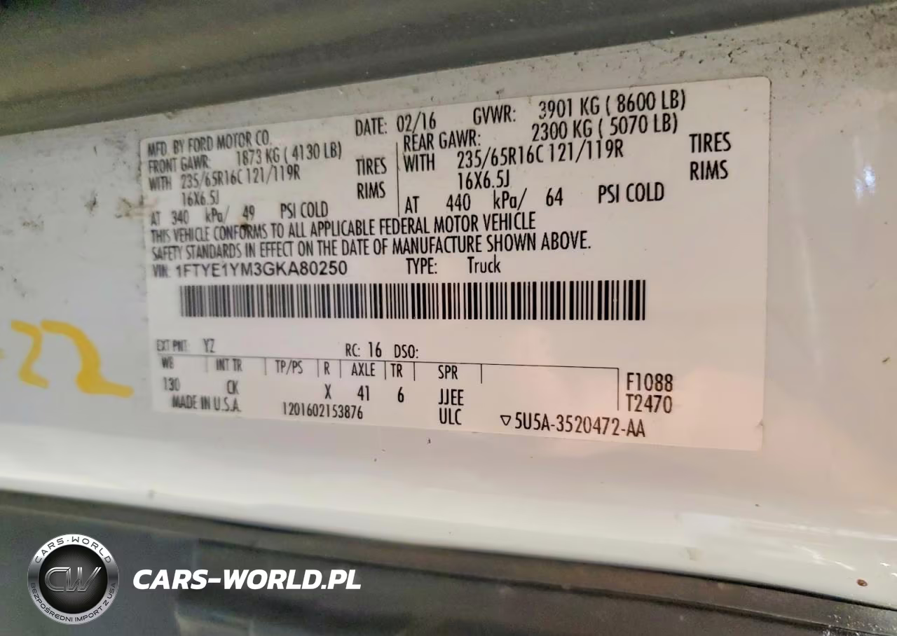 2016 Ford Transit VIN:1FTYE1YM3GKA80250 - 13