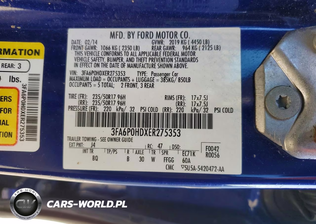 2014 Ford Fusion Se VIN:3FA6P0HDXER275353 - 12
