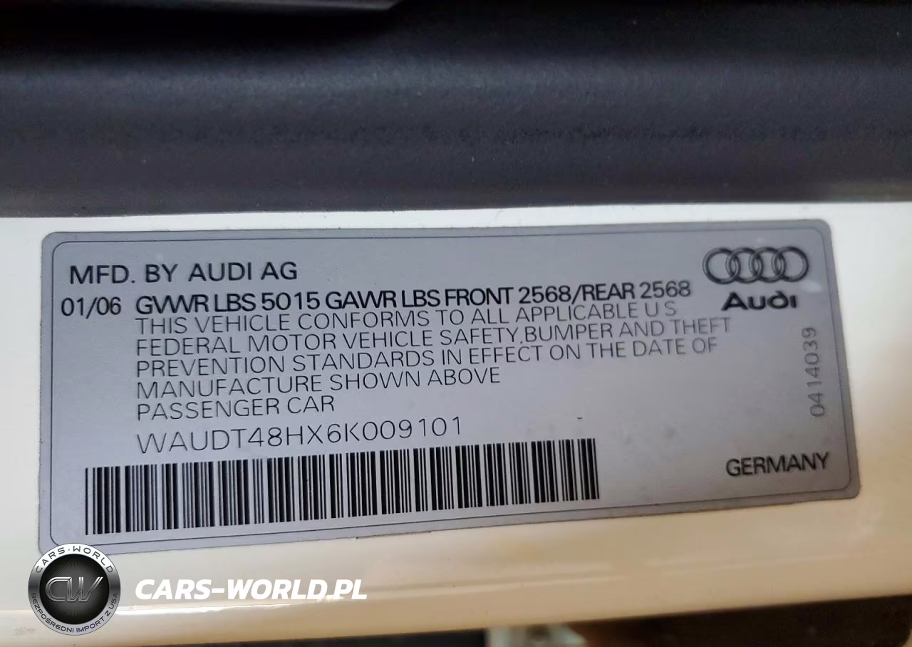 2006 Audi A4 Quattro VIN:WAUDT48HX6K009101 - 12