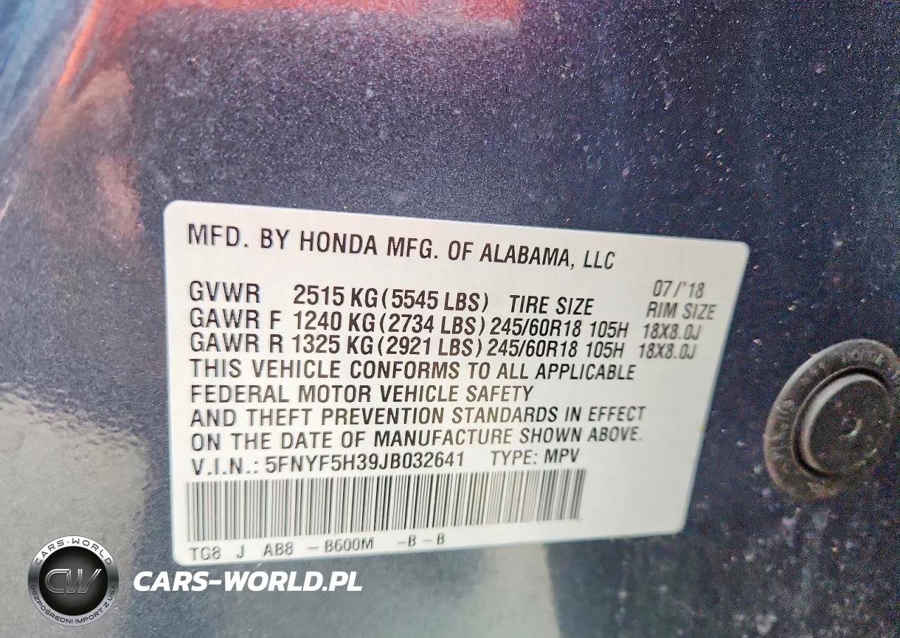 2018 Honda Pilot Ex VIN:5FNYF5H39JB032641 - 13