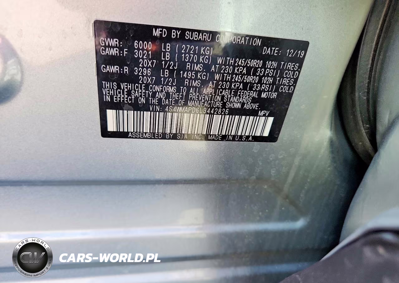 2020 Subaru Ascent Limited VIN:4S4WMAPD6L3442826 - 13