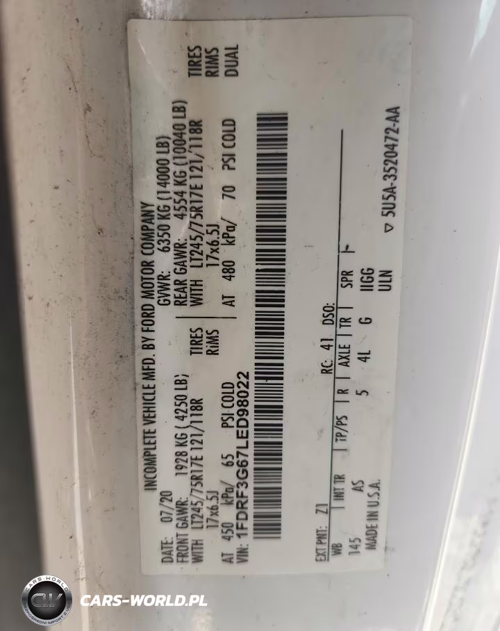 2020 Ford F350 Super Duty VIN:1FDRF3G67LED98022 - 12