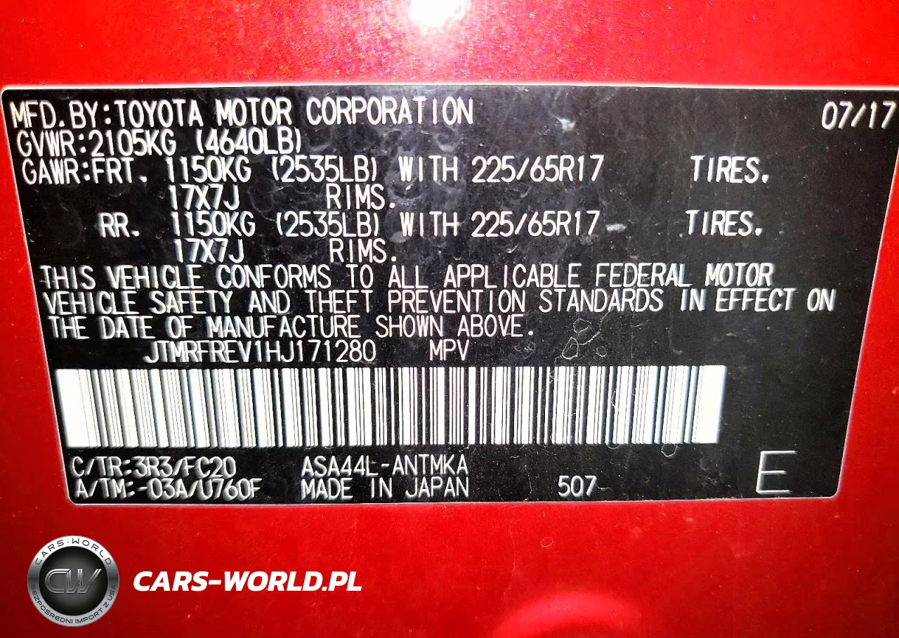 2017 Toyota Rav4 Xle VIN:JTMRFREV1HJ171280 - 13
