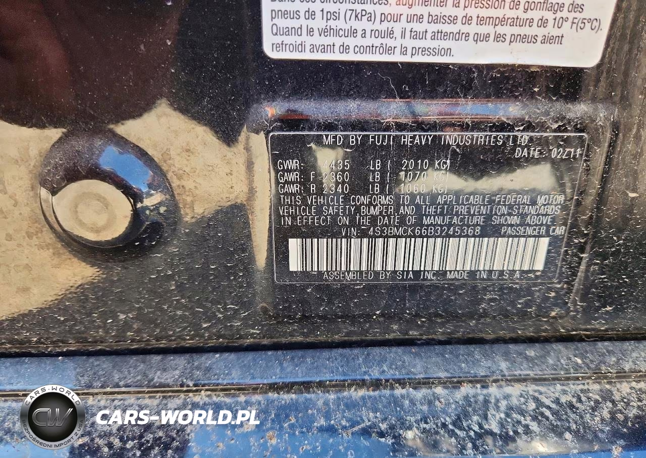 2011 Subaru Legacy 2.5I Limited VIN:4S3BMCK66B3245368 - 12