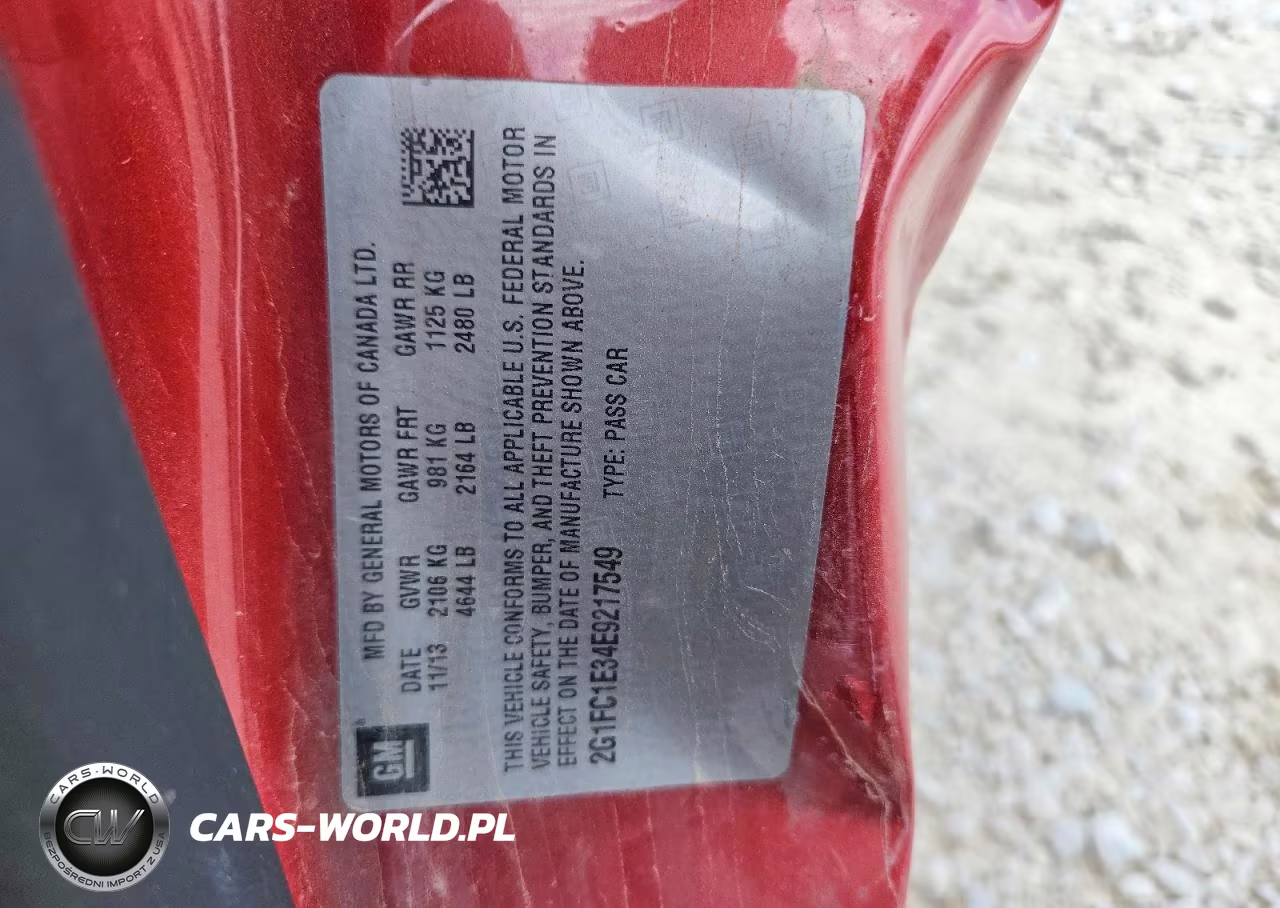 2014 Chevrolet Camaro Lt VIN:2G1FC1E34E9217549 - 12