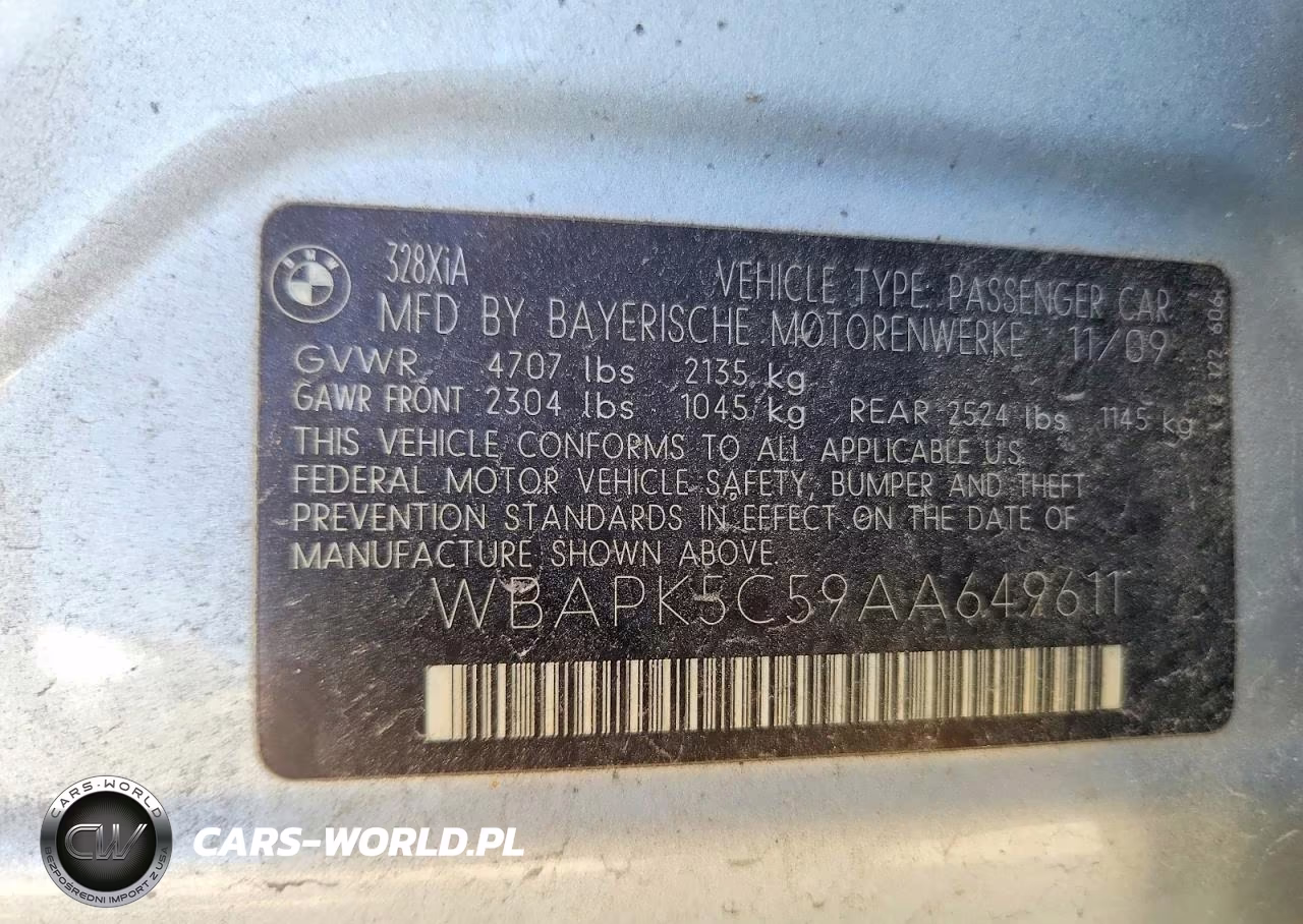 2010 BMW 328 Xi Sulev VIN:WBAPK5C59AA649611 - 12