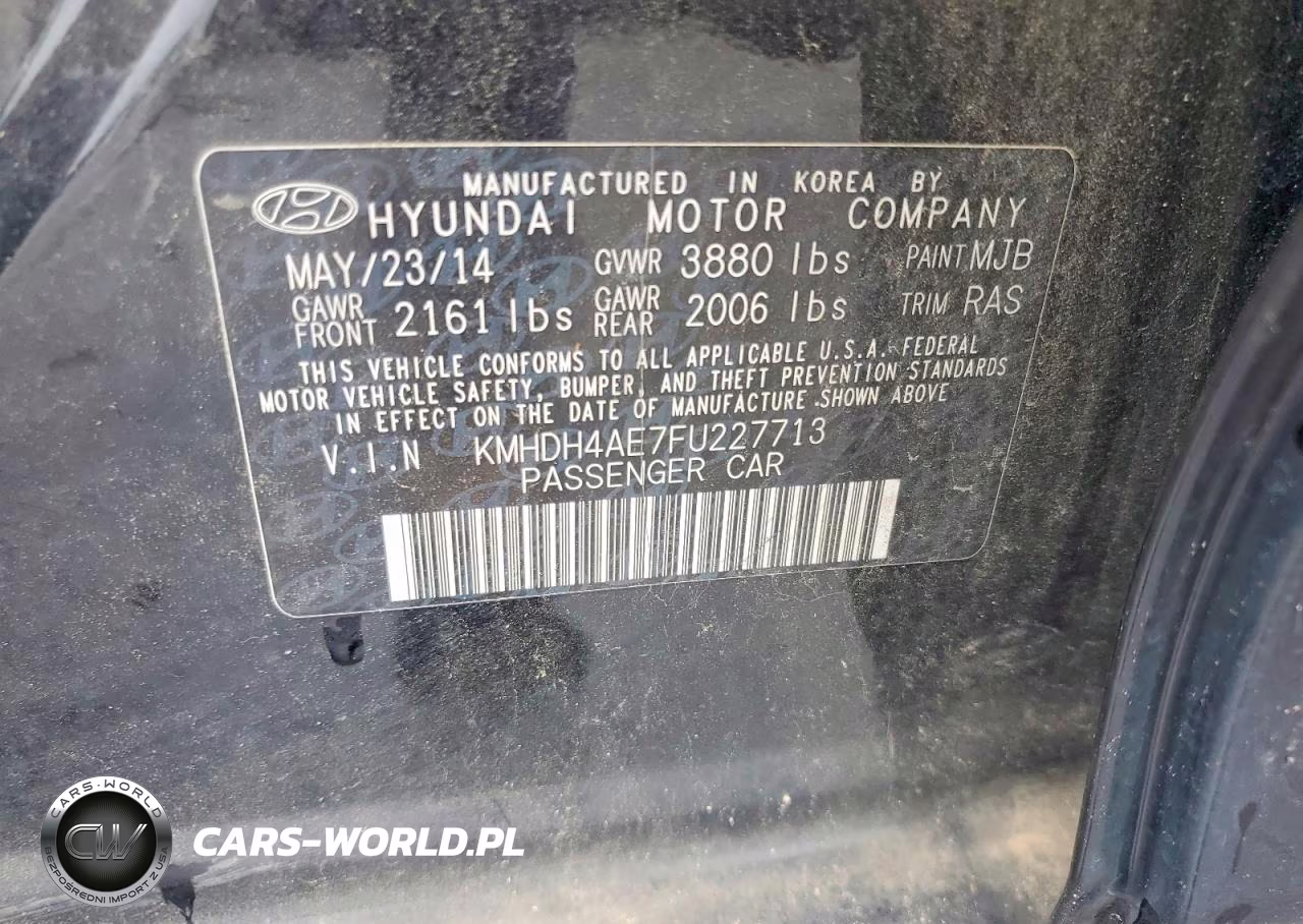 2015 Hyundai Elantra Se VIN:KMHDH4AE7FU227713 - 12