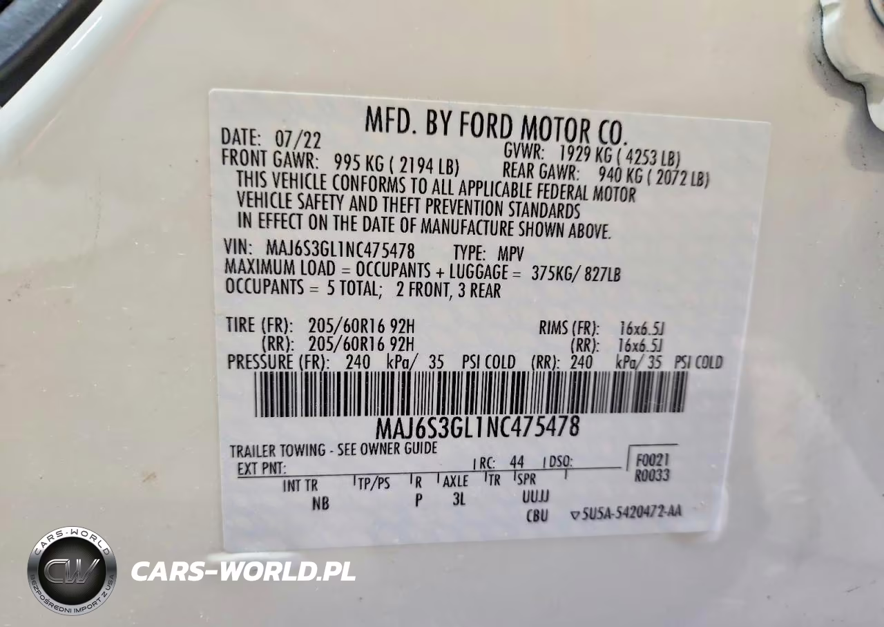 2022 Ford Ecosport Se VIN:MAJ6S3GL1NC475478 - 14