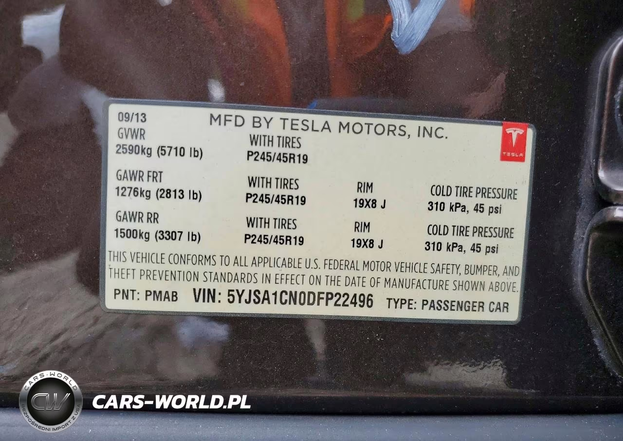 2013 Tesla Model S VIN:5YJSA1CN0DFP22496 - 13