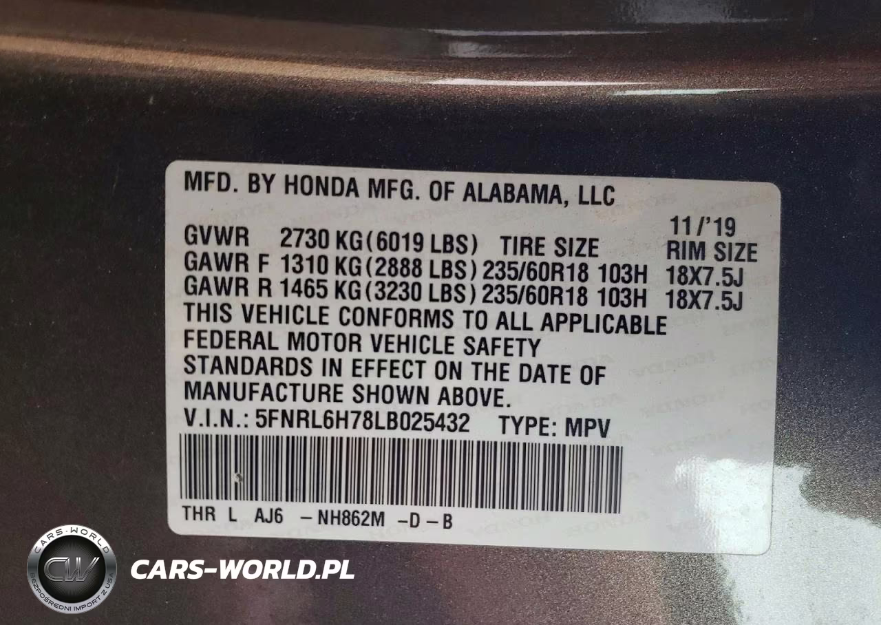 2020 Honda Odyssey Exl VIN:5FNRL6H78LB025432 - 13