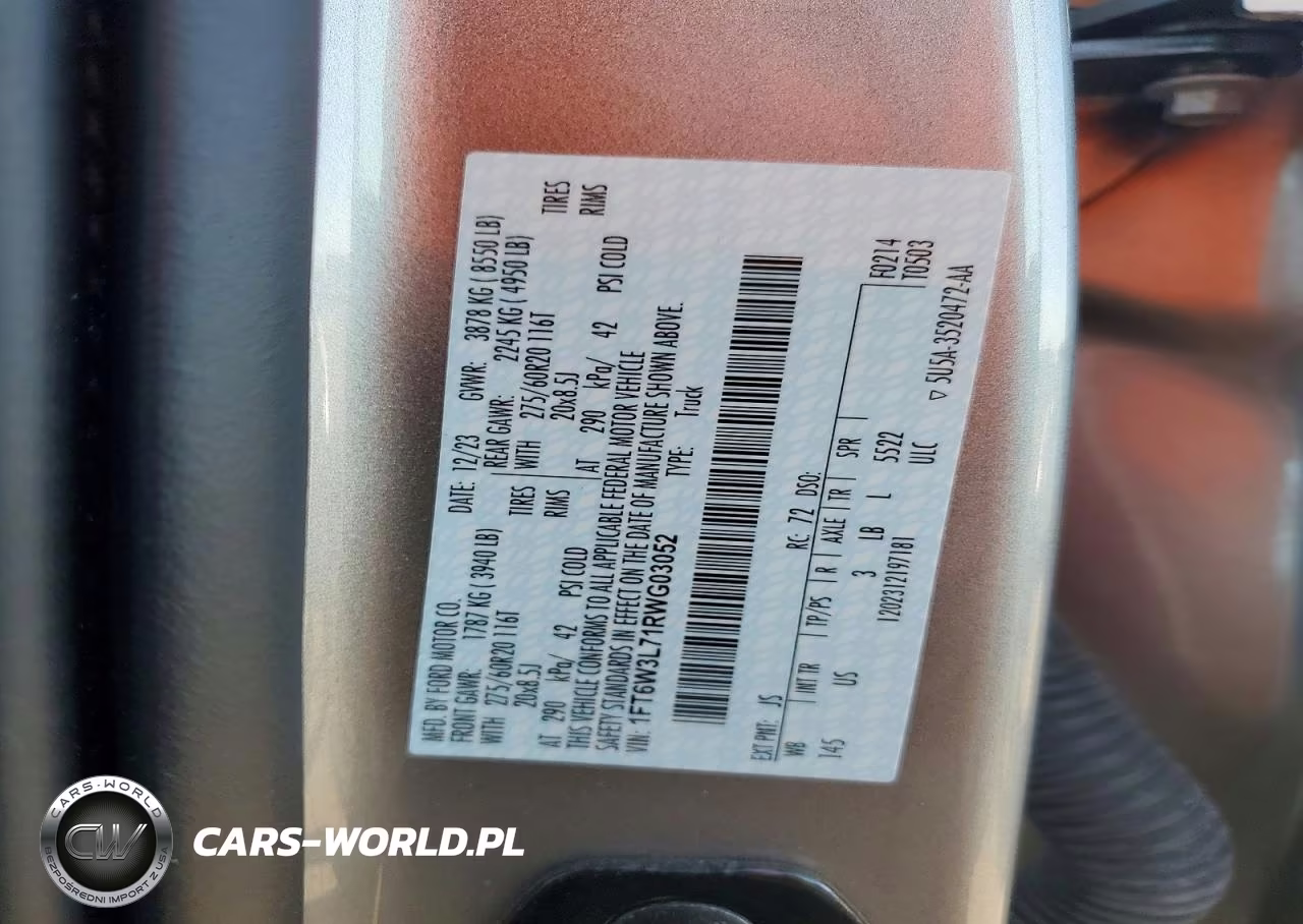 2024 Ford F150 Lightning Xlt VIN:1FT6W3L71RWG03052 - 12