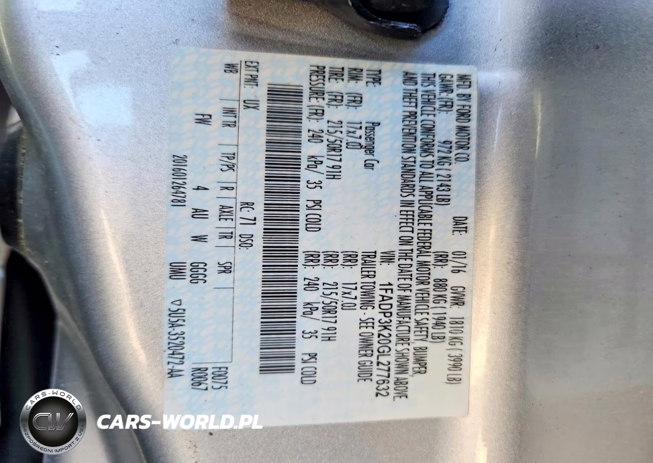 2016 Ford Focus Se VIN:1FADP3K20GL277632 - 14