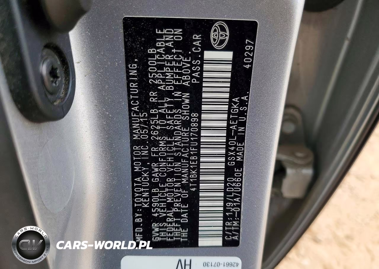 2015 Toyota Avalon Xle VIN:4T1BK1EB1FU170898 - 12