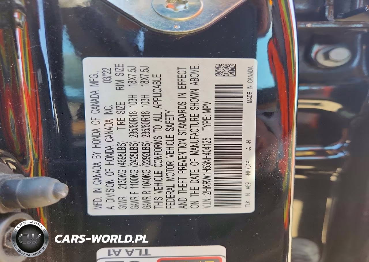 2022 Honda Cr-V Ex VIN:2HKRW1H53NH404125 - 12