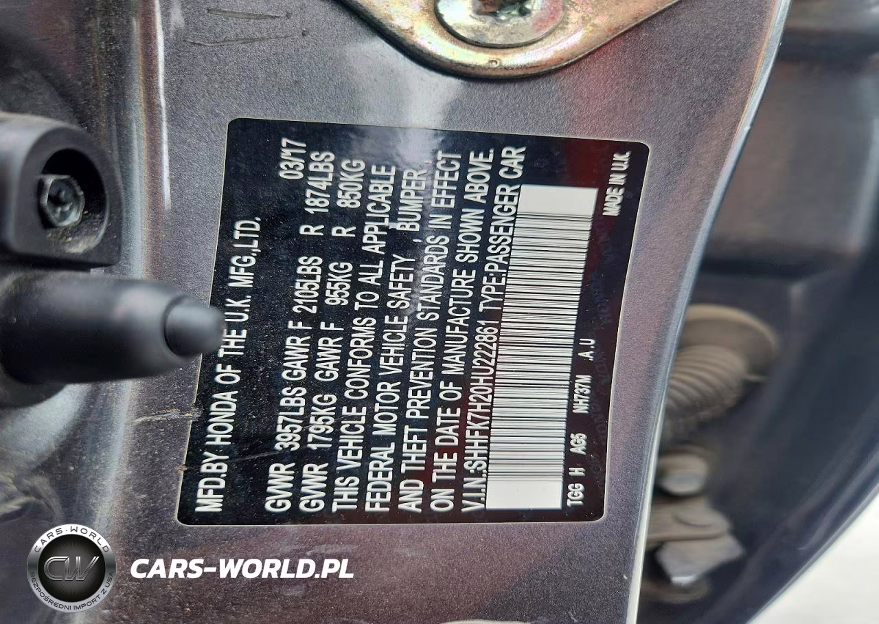 2017 Honda Civic Lx VIN:SHHFK7H20HU222861 - 12