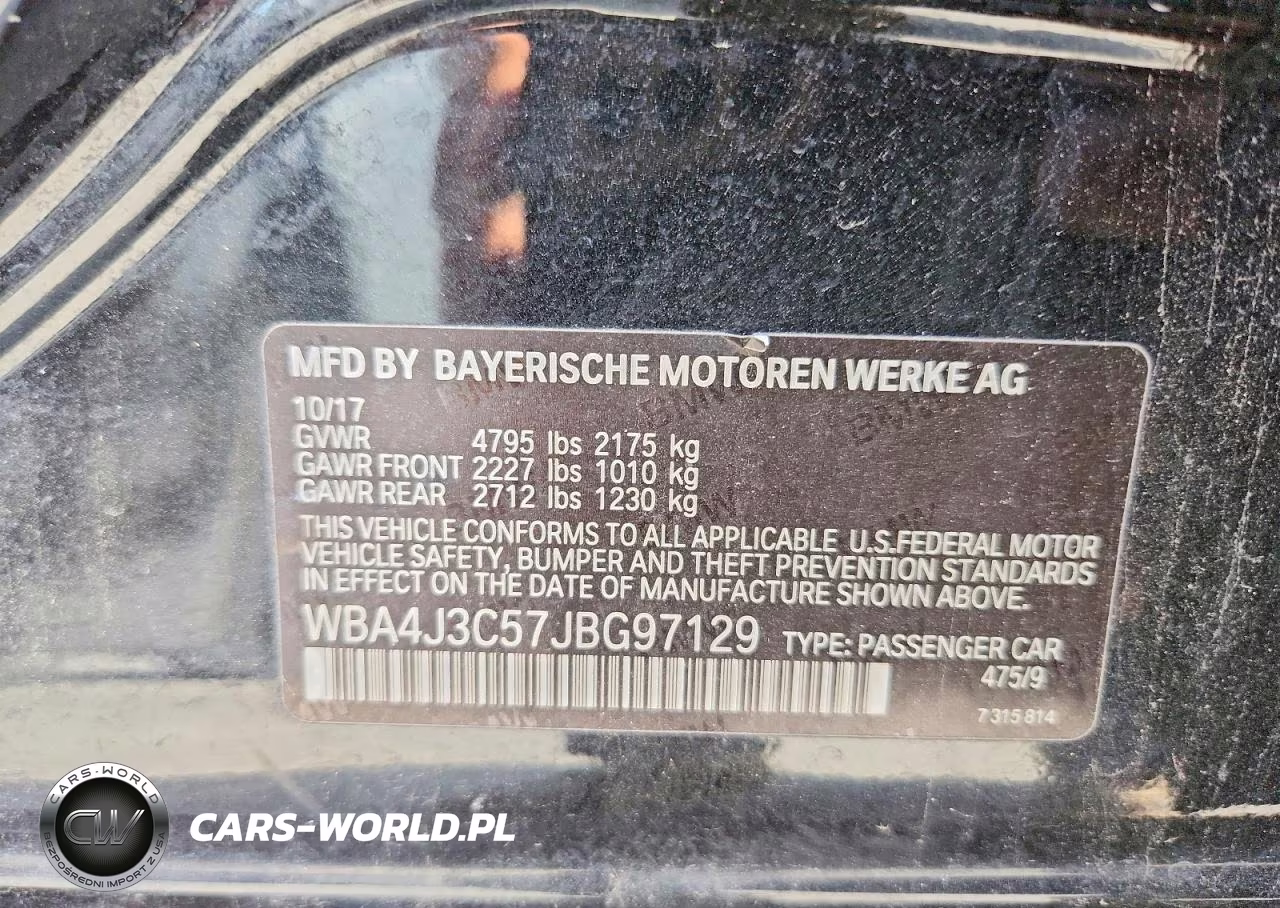 2018 BMW 430Xi Gran Coupe VIN:WBA4J3C57JBG97129 - 12