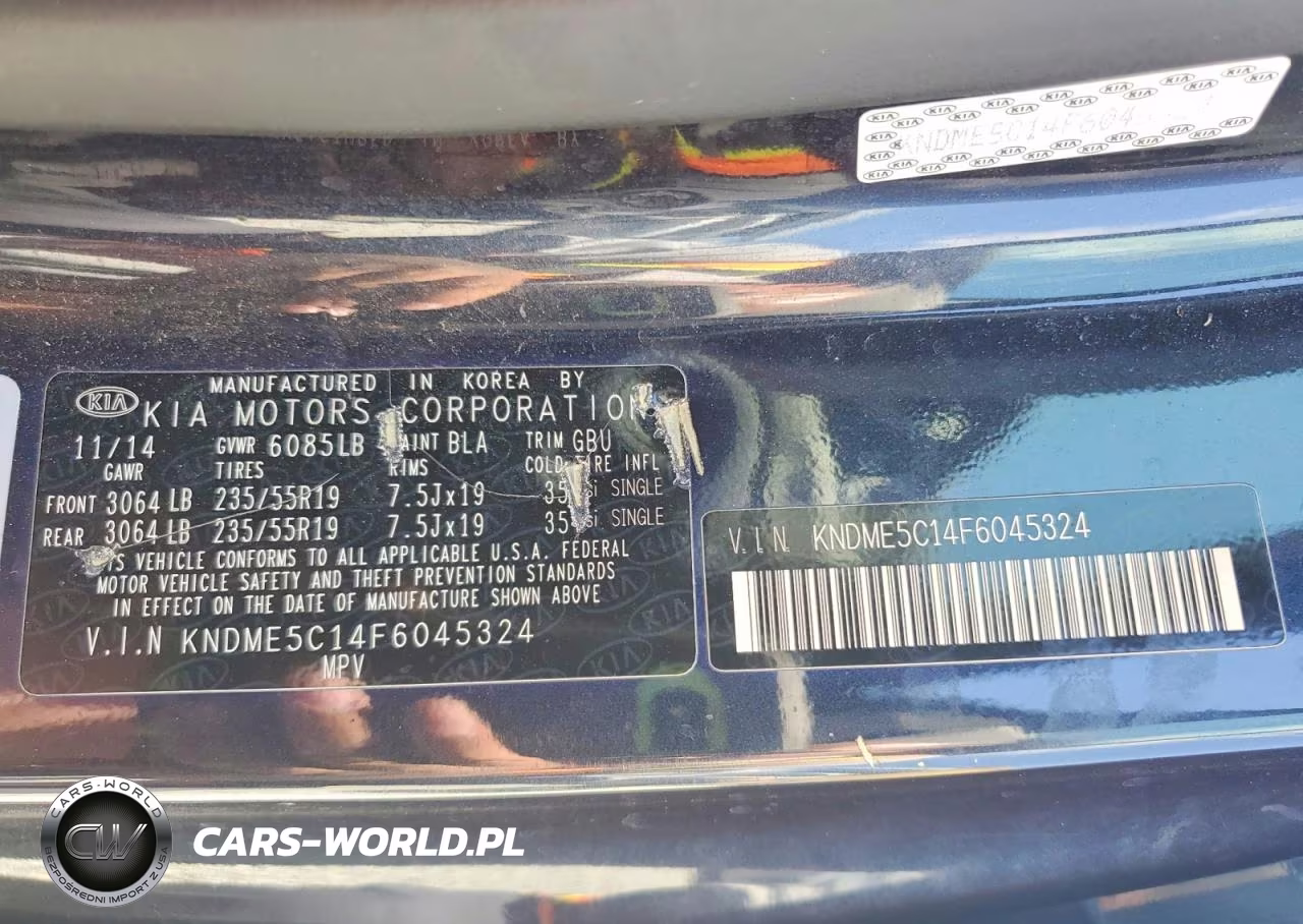 2015 Kia Sedona Sxl VIN:KNDME5C14F6045324 - 13