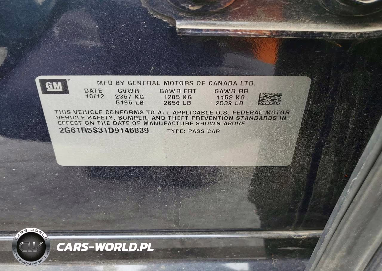 2013 Cadillac Xts Luxury Collection VIN:2G61R5S31D9146839 - 12