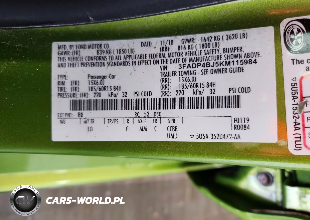 2019 Ford Fiesta Se VIN:3FADP4BJ5KM115984 - 12
