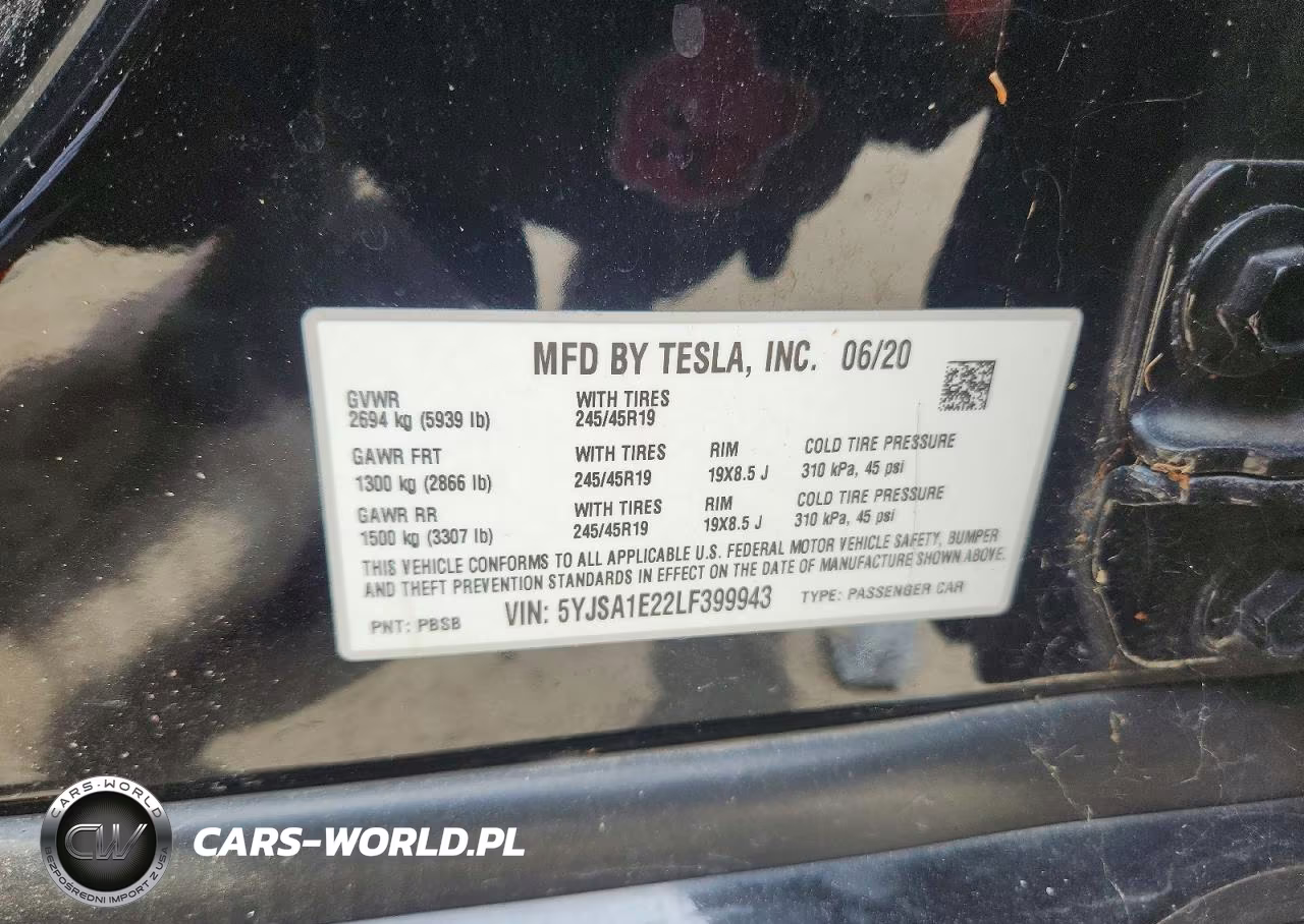 2020 Tesla Model S VIN:5YJSA1E22LF399943 - 12