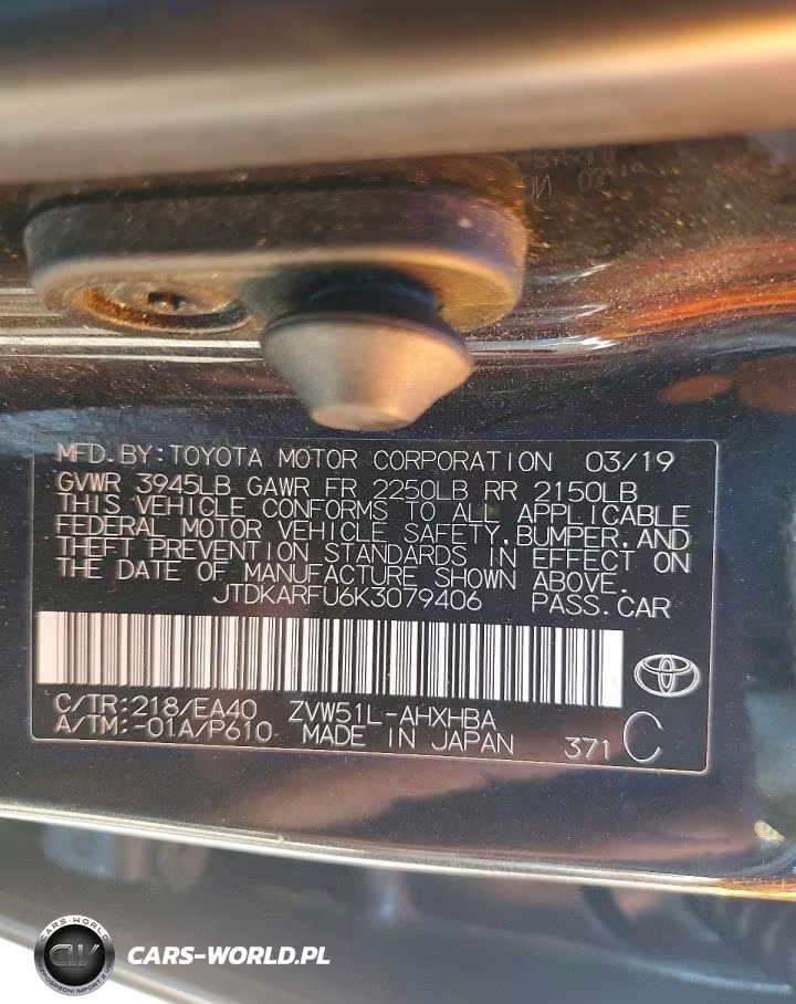 2019 Toyota Prius Xle VIN:JTDKARFU6K3079406 - 12