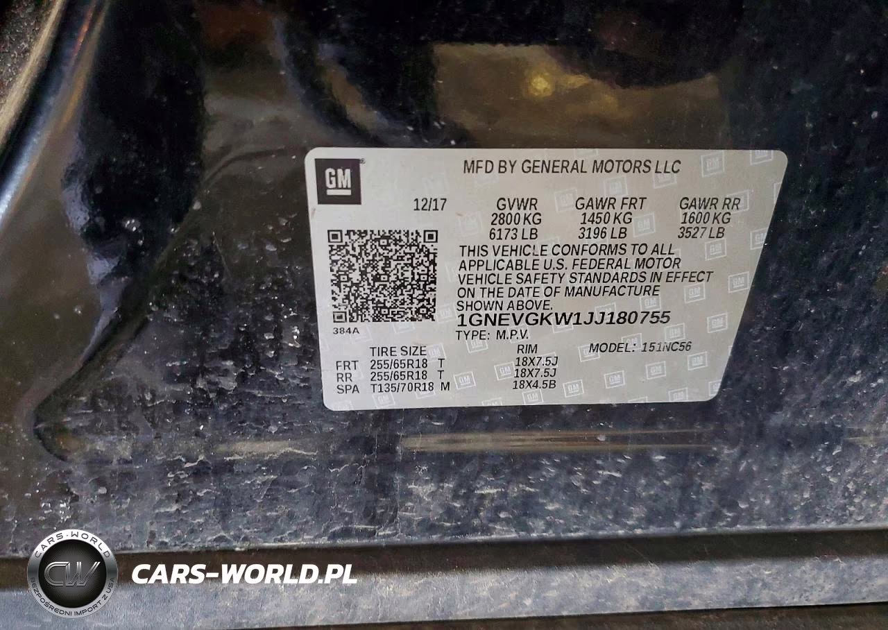 2018 Chevrolet Traverse Lt VIN:1GNEVGKW1JJ180755 - 13