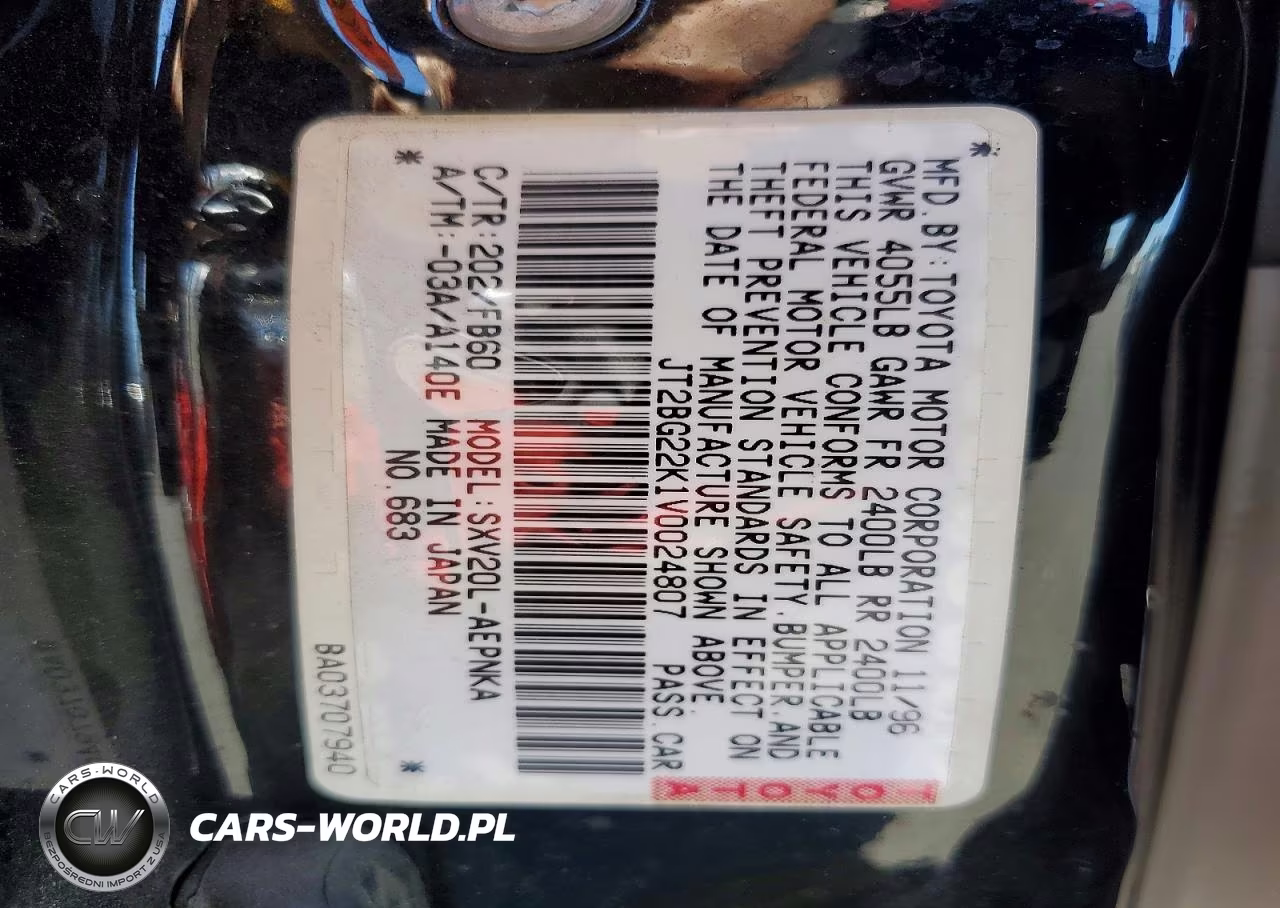 1997 Toyota Camry Le VIN:JT2BG22K1V0024807 - 12