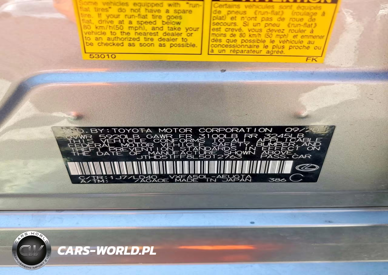 2020 Lexus Ls 500 Base VIN:JTHD51FF8L5012763 - 12