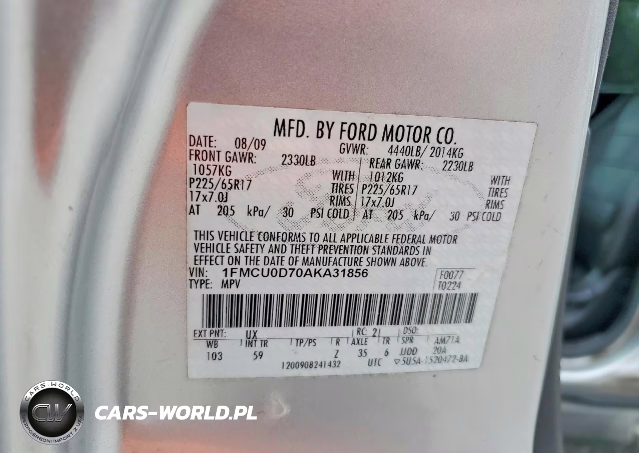 2010 Ford Escape Xlt VIN:1FMCU0D70AKA31856 - 13