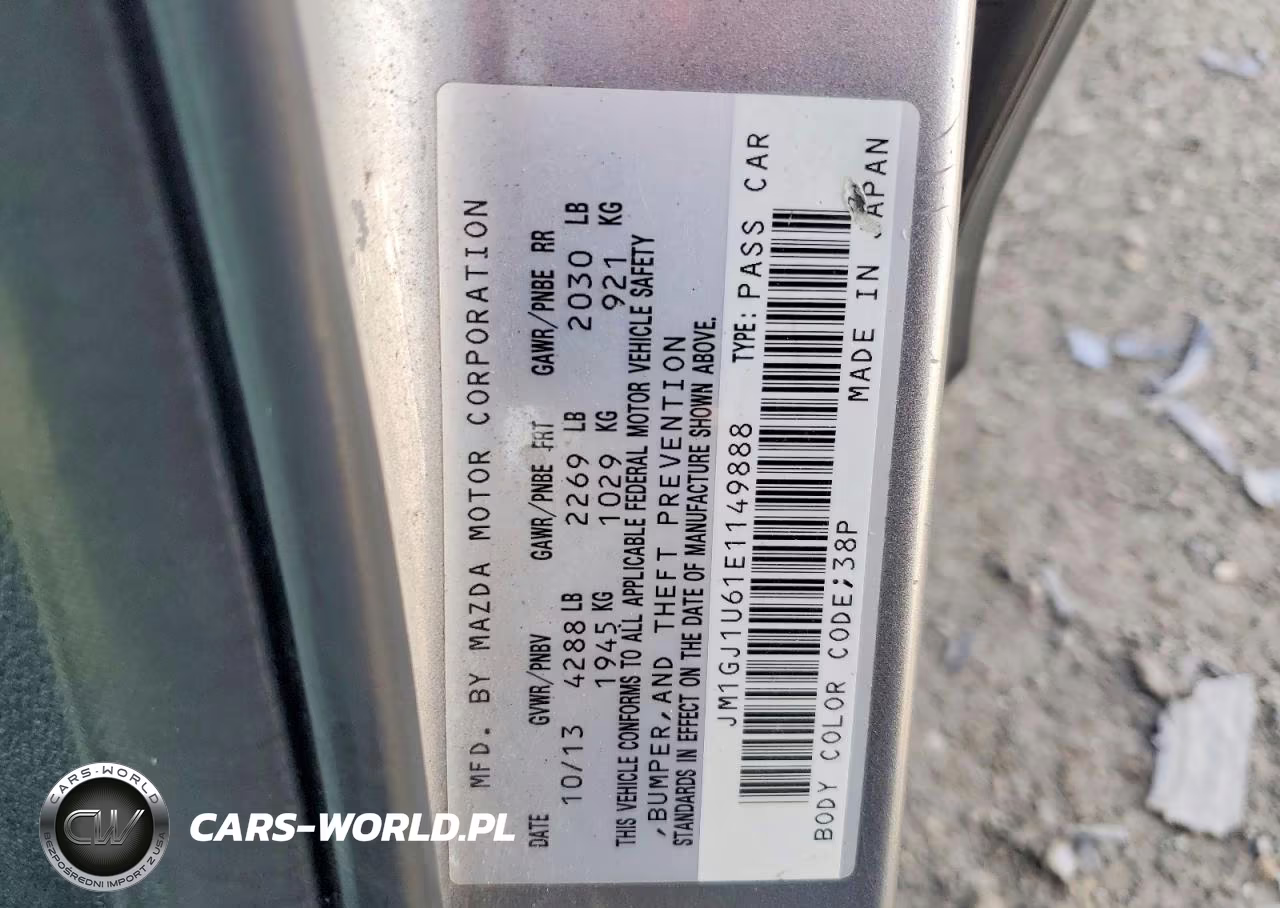 2014 Mazda 6 Sport VIN:JM1GJ1U61E1149888 - 12