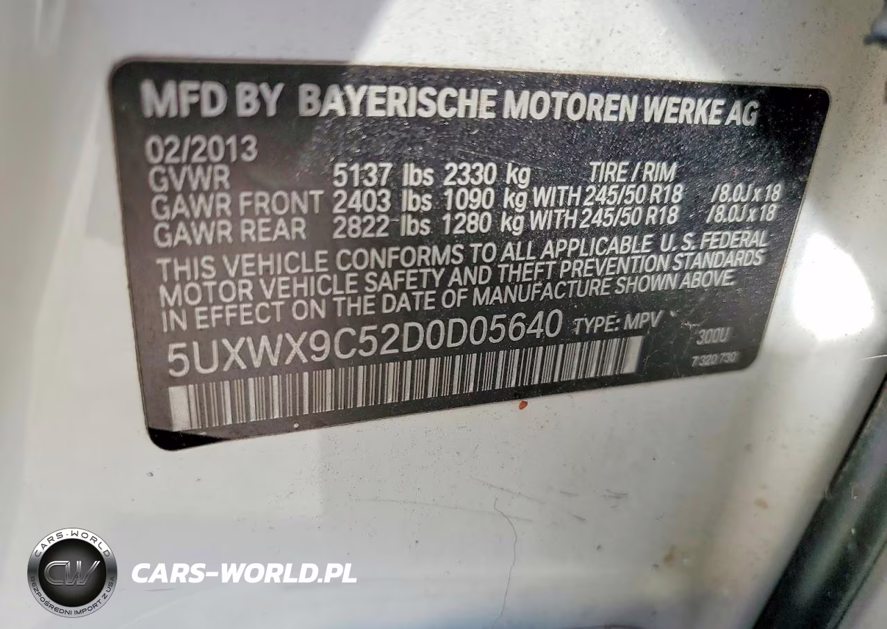 2013 BMW X3 xDrive28I VIN:5UXWX9C52D0D05640 - 13