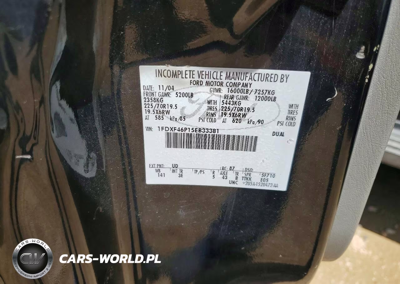 2005 Ford F450 Super Duty VIN:1FDXF46P15EB33381 - 12