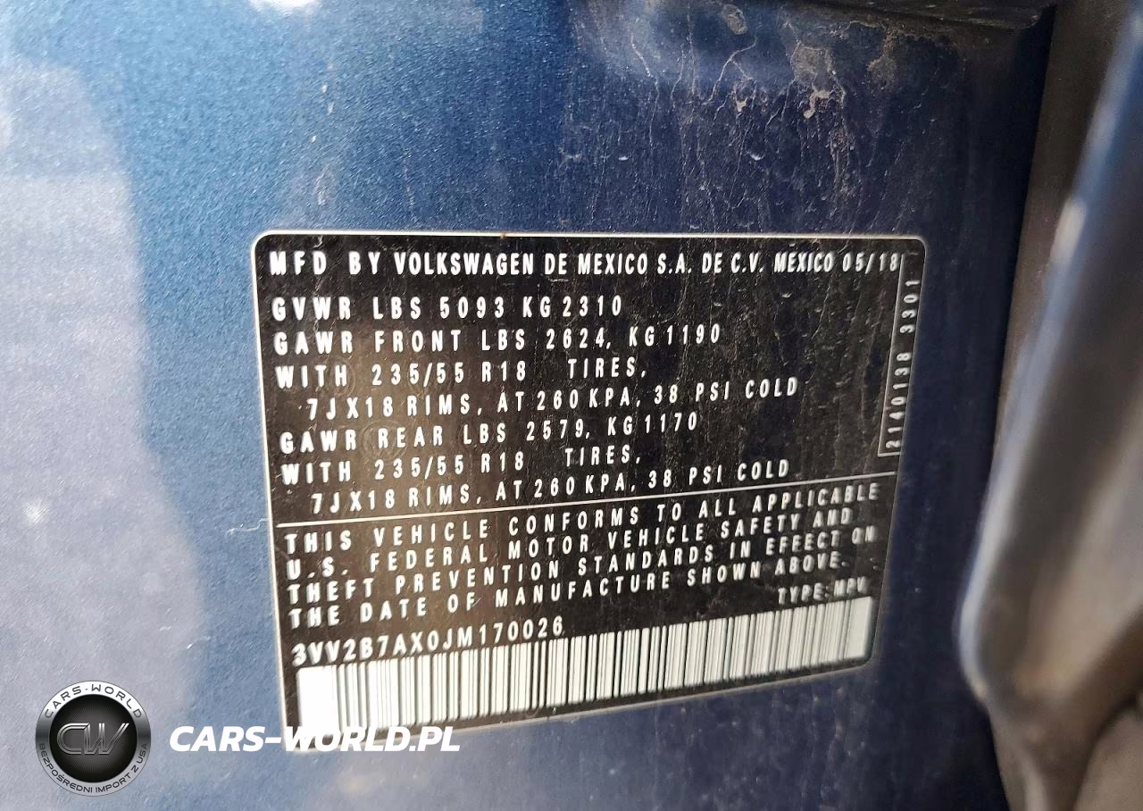 2018 Volkswagen Tiguan Se-Sel VIN:3VV2B7AX0JM170026 - 12