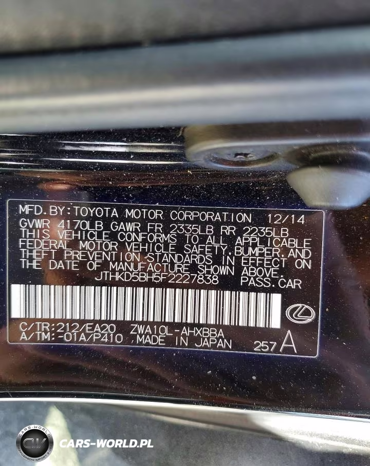 2015 Lexus Ct 200 VIN:JTHKD5BH5F2227838 - 12