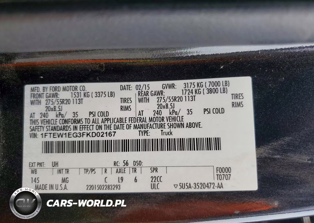 2015 Ford F150 Supercrew VIN:1FTEW1EG3FKD02167 - 12