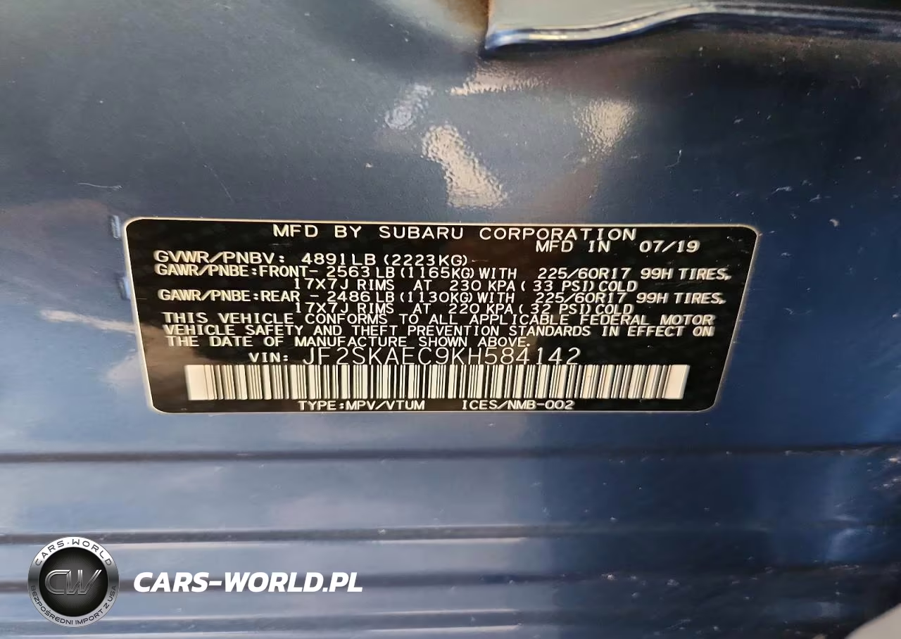 2019 Subaru Forester Premium VIN:JF2SKAEC9KH584142 - 13