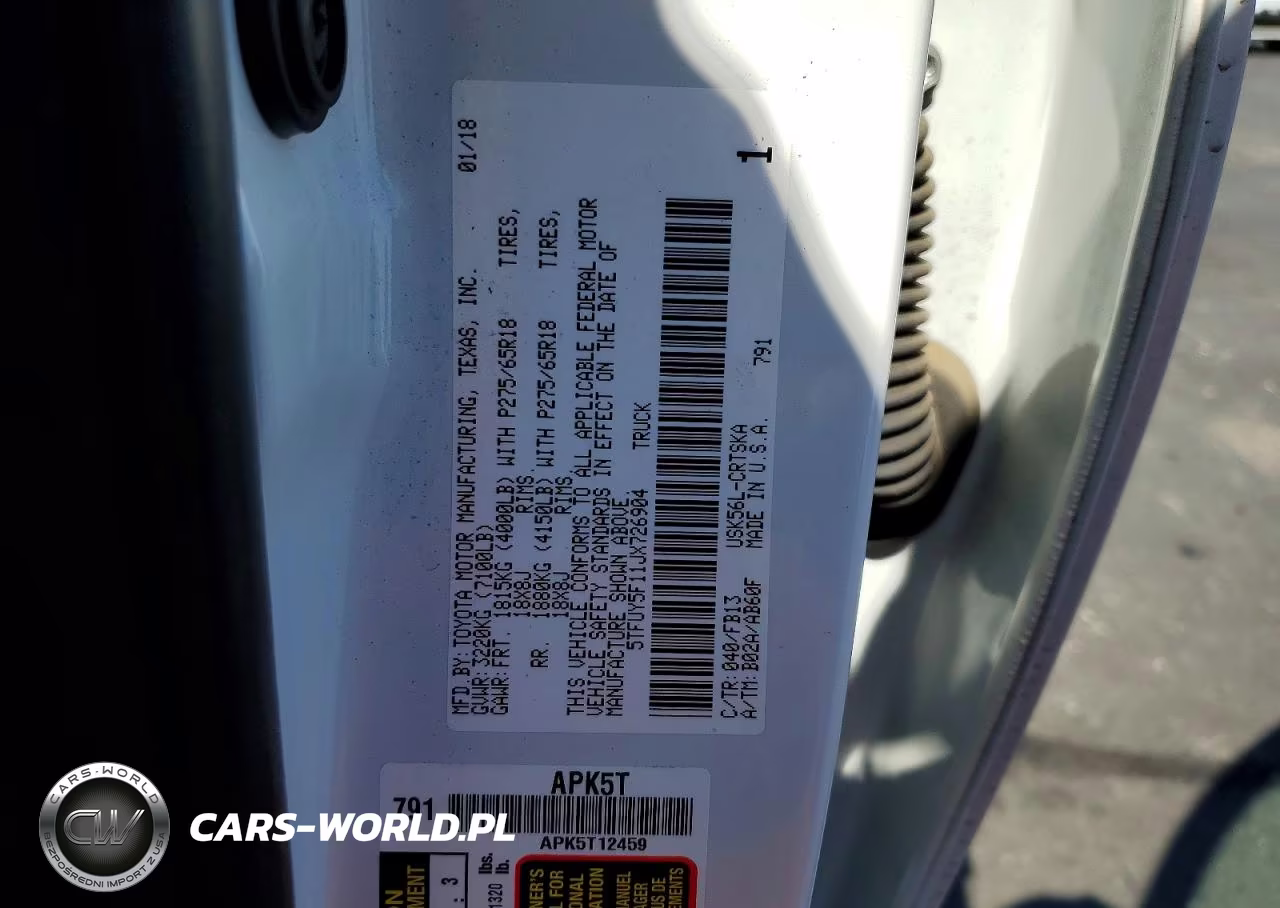 2018 Toyota Tundra Sr5 VIN:5TFUY5F11JX726904 - 12