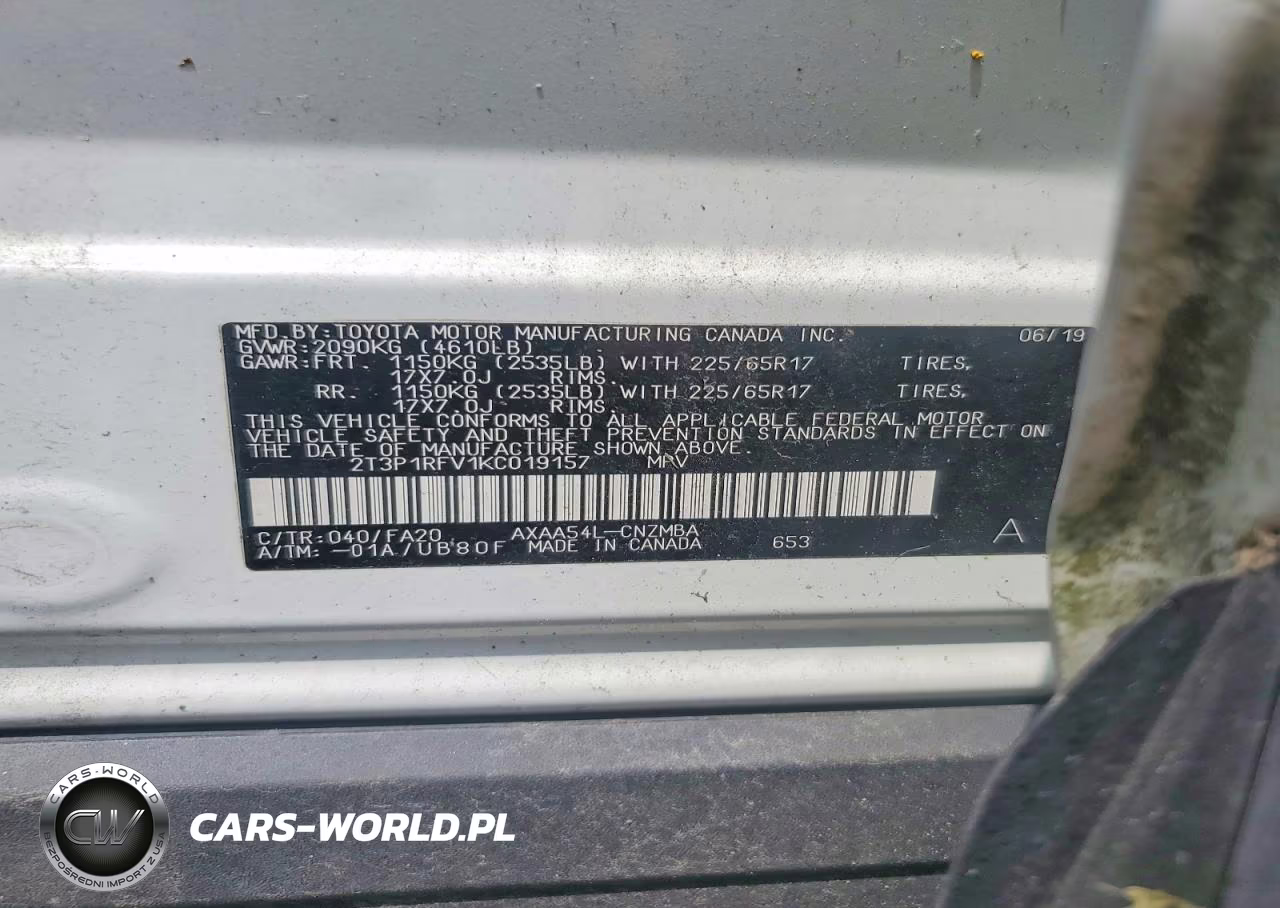 2019 Toyota Rav4 Xle VIN:2T3P1RFV1KC019157 - 14