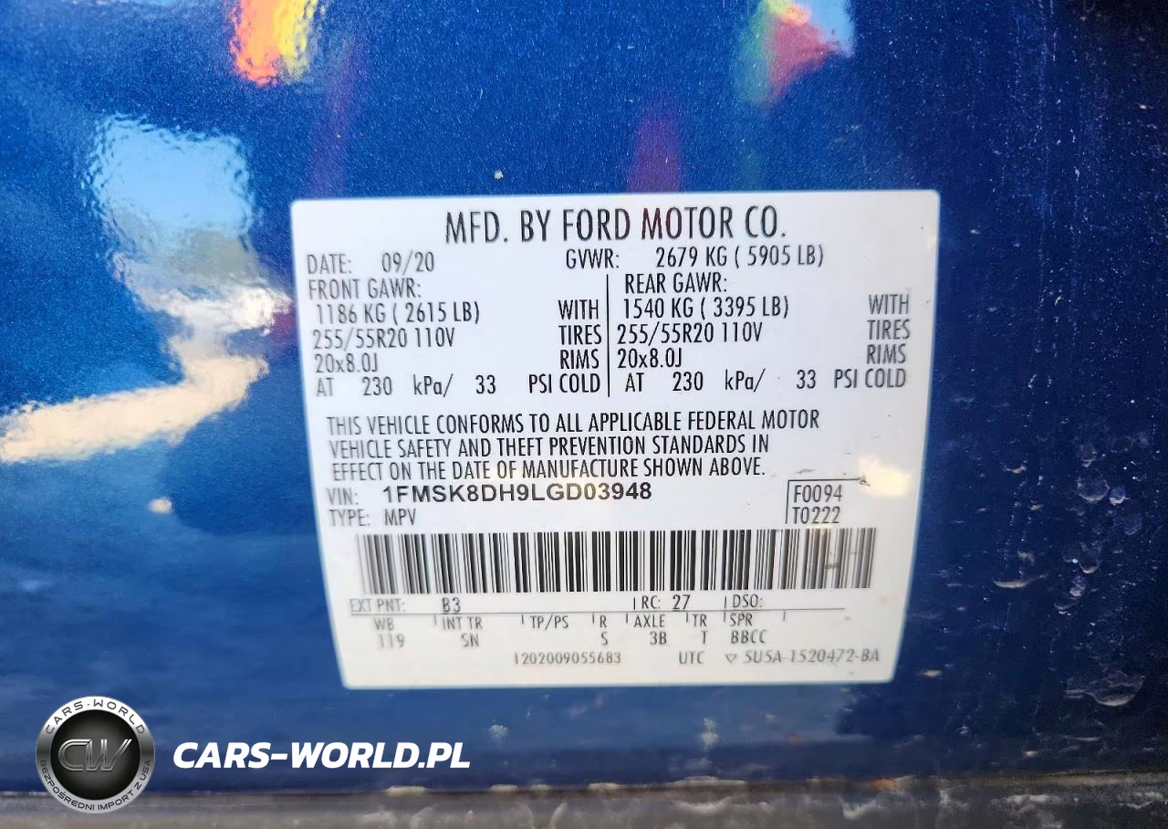 2020 Ford Explorer Xlt VIN:1FMSK8DH9LGD03948 - 14