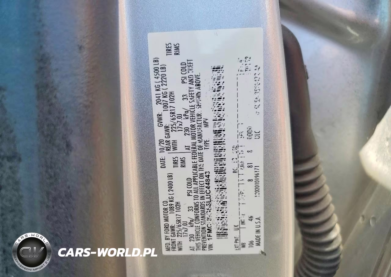 2020 Ford Escape Se VIN:1FMCU9G66LUC44843 - 13
