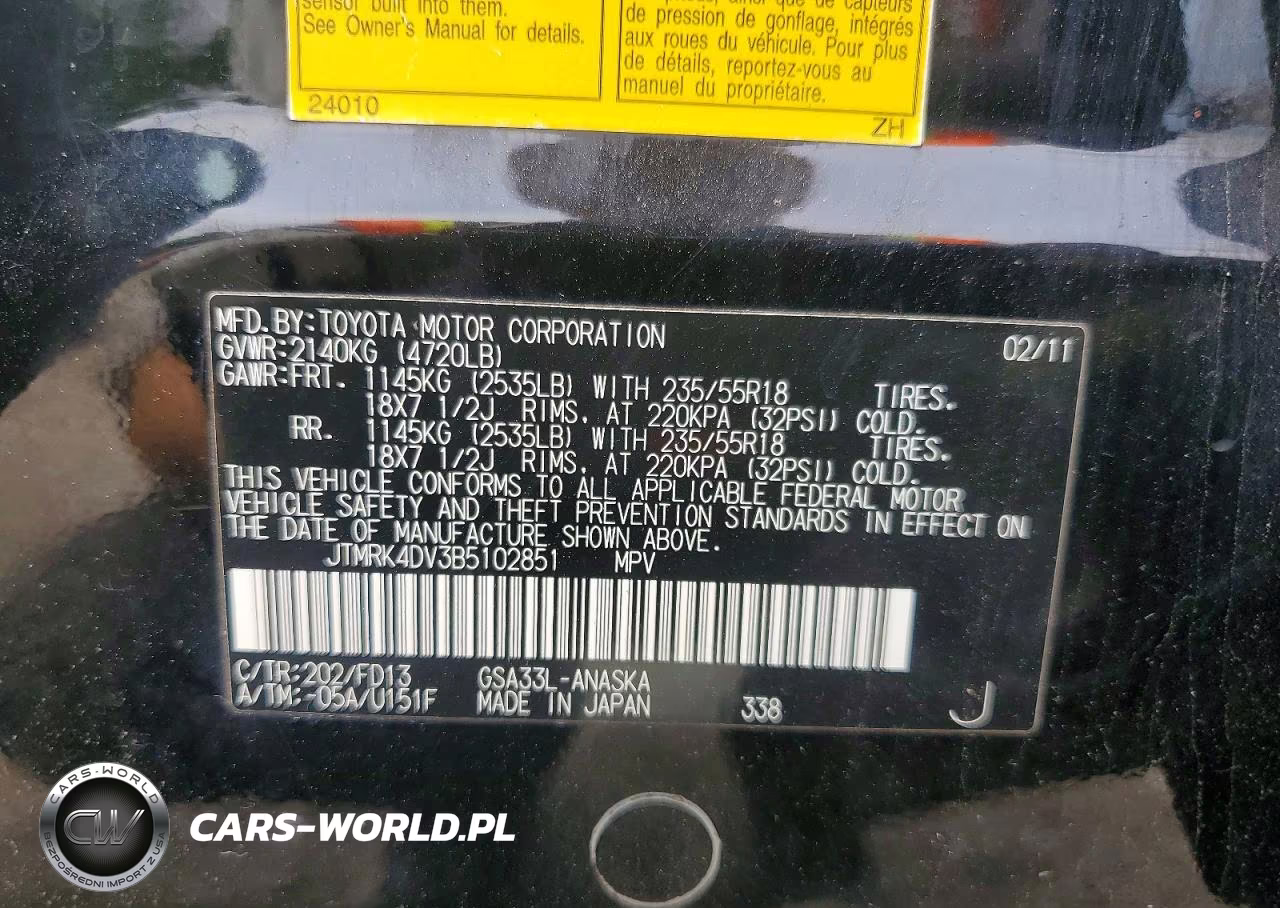 2011 Toyota Rav4 Sport VIN:JTMRK4DV3B5102851 - 13