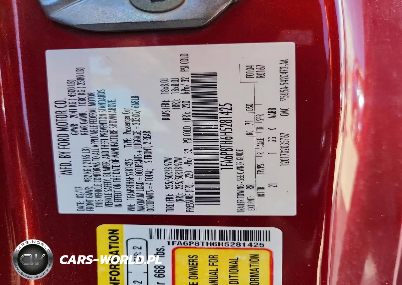 2017 Ford Mustang VIN:1FA6P8TH6H5281425 - 12