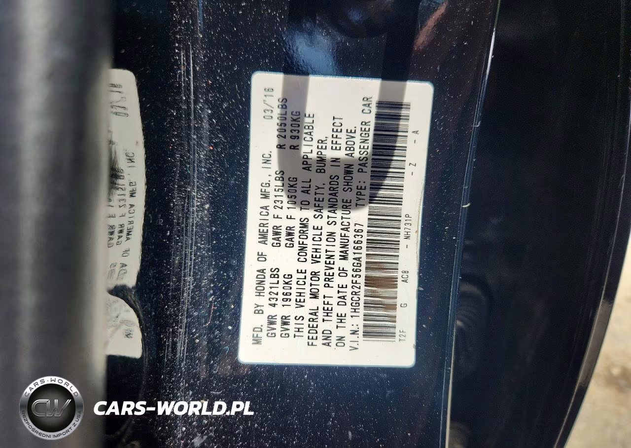 2016 Honda Accord Sport VIN:1HGCR2F56GA166367 - 12