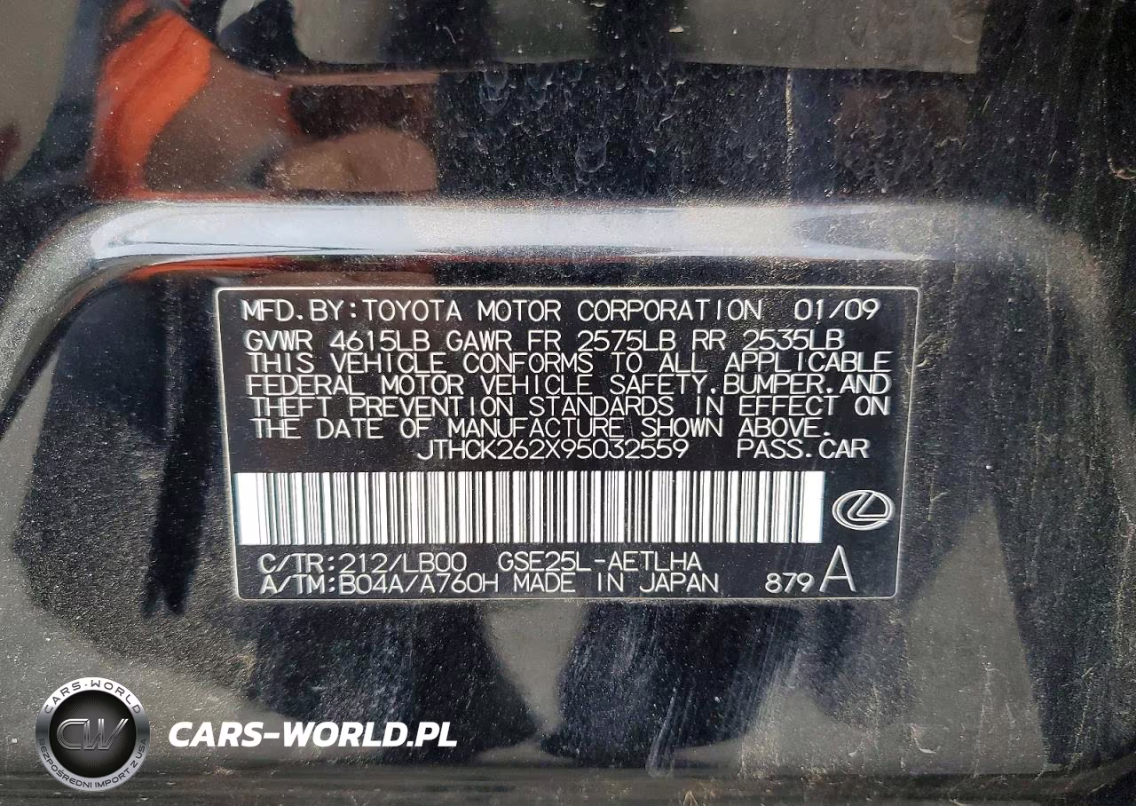 2009 Lexus Is 250 VIN:JTHCK262X95032559 - 12