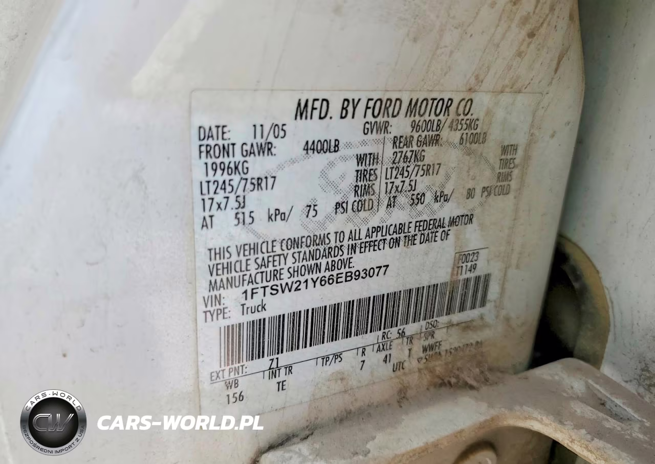 2006 Ford F250 Super Duty VIN:1FTSW21Y66EB93077 - 12