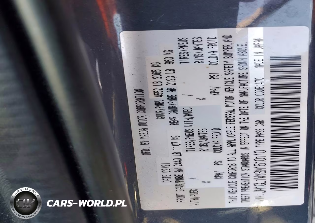 2021 Mazda 6 Grand Touring Reserve VIN:JM1GL1WY8M1610110 - 12