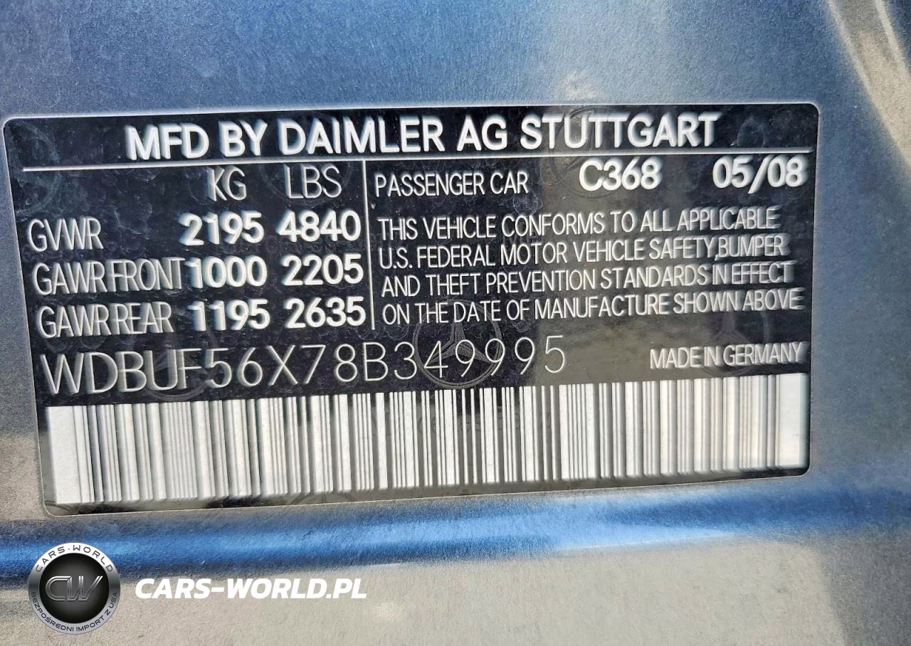 2008 Mercedes-Benz E 350 VIN:WDBUF56X78B349995 - 12