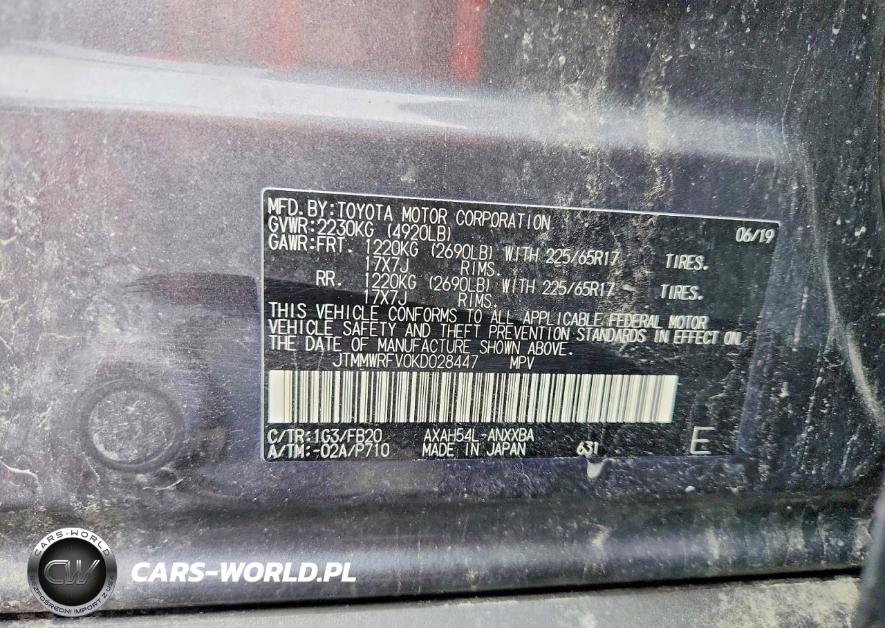 2019 Toyota Rav4 Le VIN:JTMMWRFV0KD028447 - 13