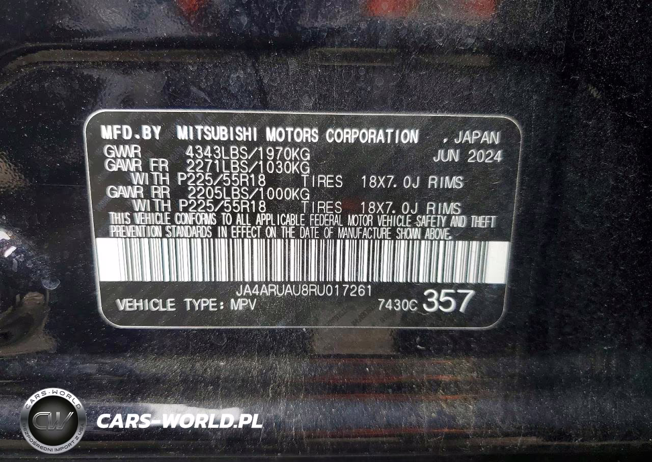 2024 Mitsubishi Outlander Sport S VIN:JA4ARUAU8RU017261 - 12