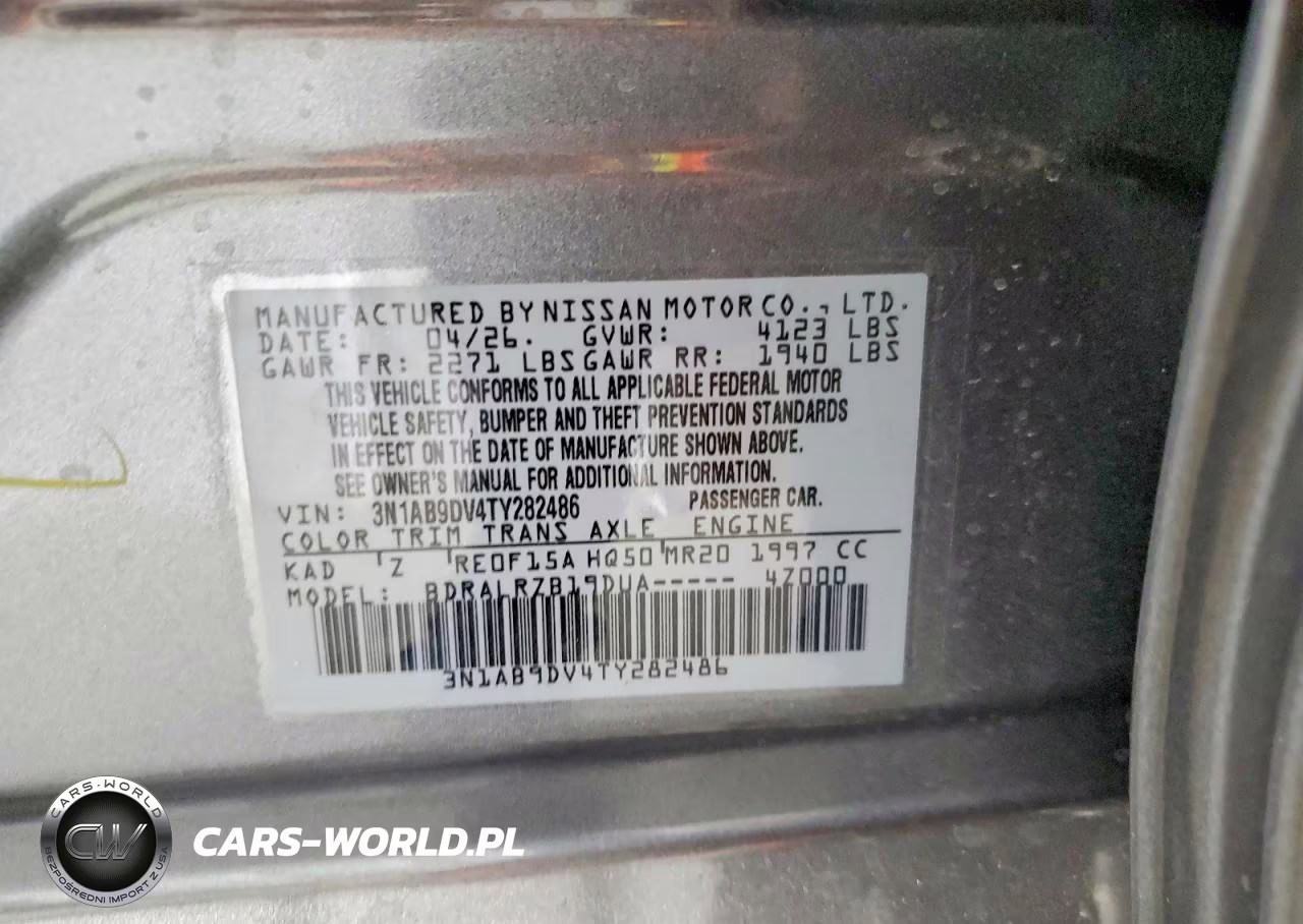 2026 Nissan Sentra Sr VIN:3N1AB9DV4TY282486 - 12